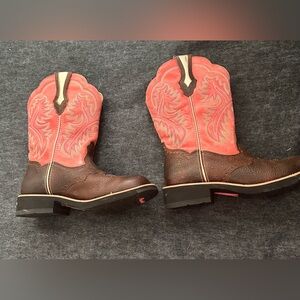 Ariat Pink Embroidered Western Cowboy Boots